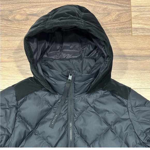Athleta Boulevard Down Duster Black Quilted Long Coat - Picture 4 of 8